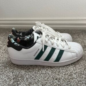Adidas Superstar Limited Edition Green Black & Pink Floral